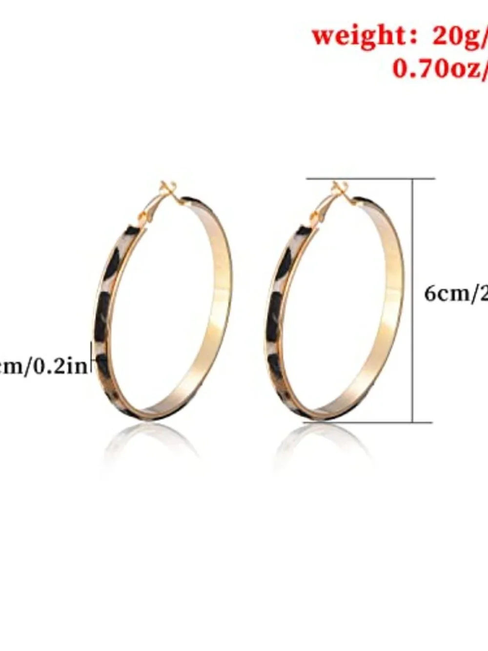 Leopard Leather Round Hoop Earrings Dangle Cheetah‎ Print Circle for Women